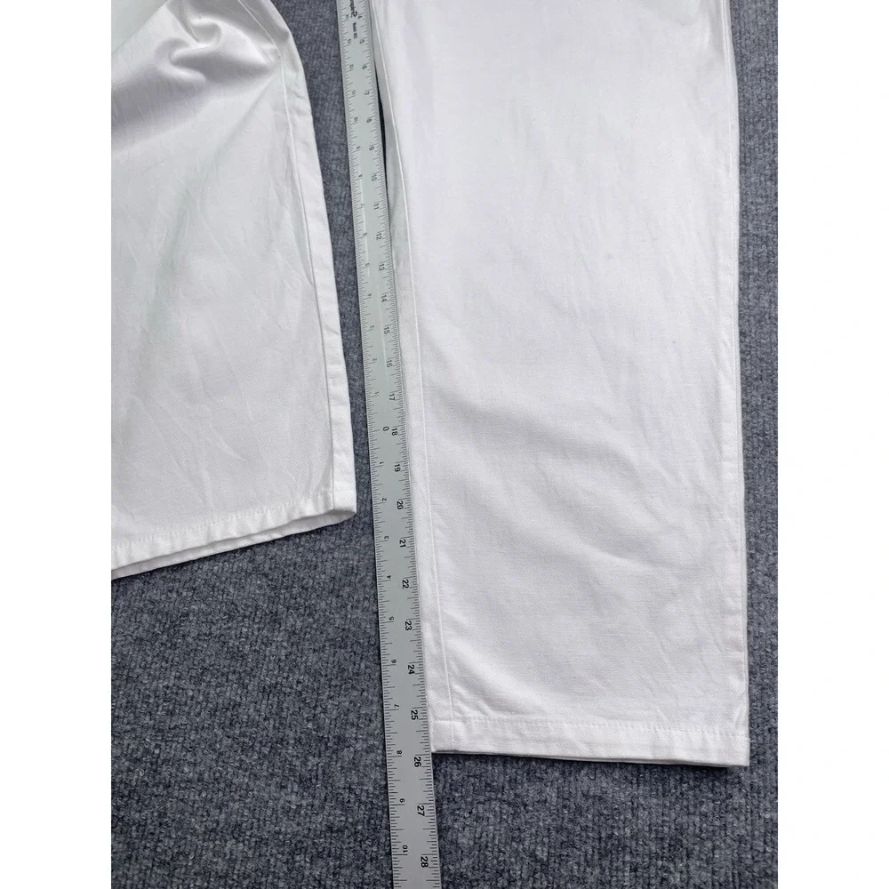 Eileen‎ Fisher Pants Womens 18 White Straight Leg Cotton Twill Casual Classic